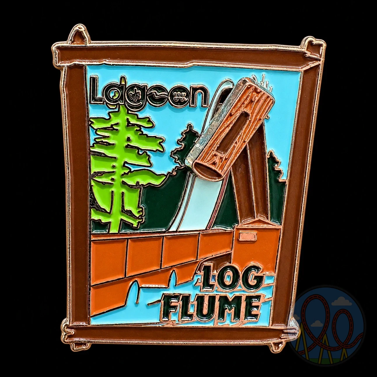 Log Flume amusement park pin