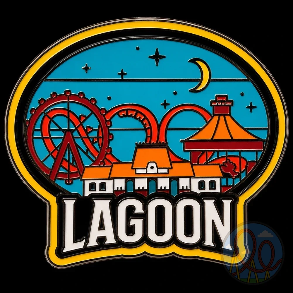 Lagoon – Nighttime Park Scene amusement park pin