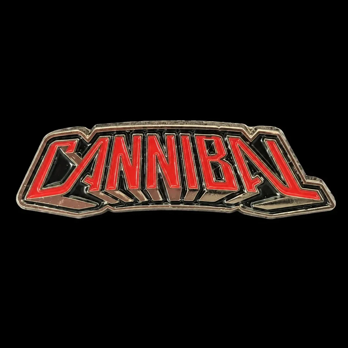 Cannibal Logo (Red & Silver) amusement park pin