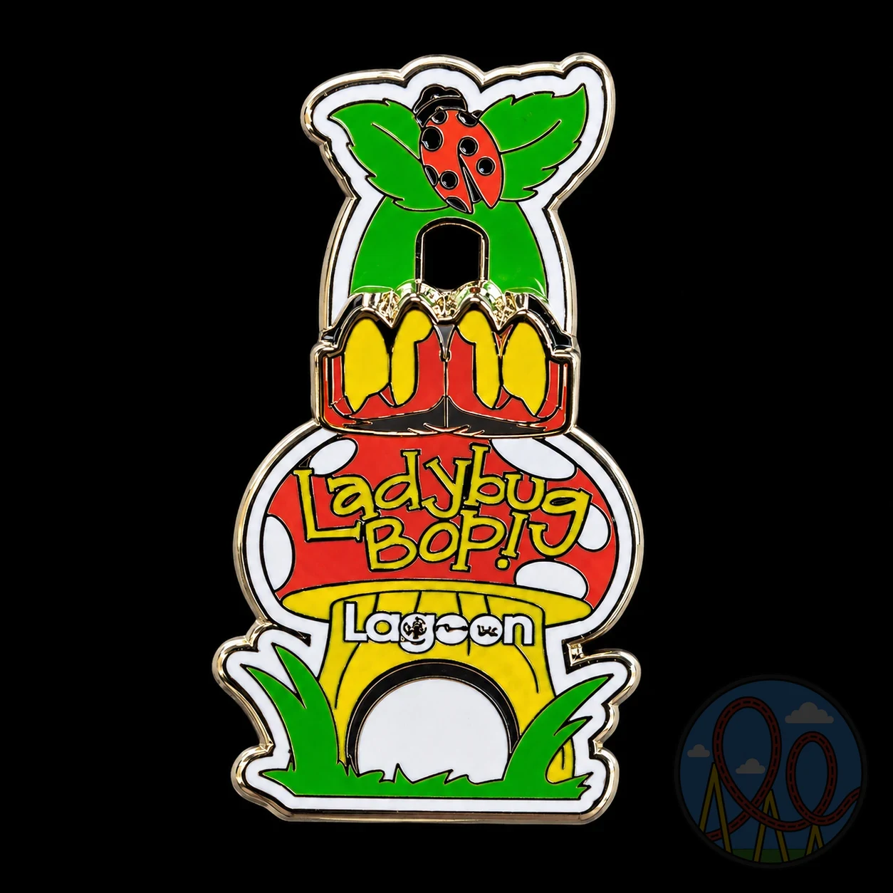 Ladybug Bop – Ride Sign amusement park pin