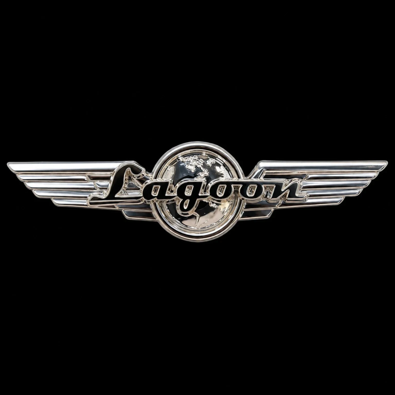 Lagoon – Silver Winged Globe Logo amusement park pin