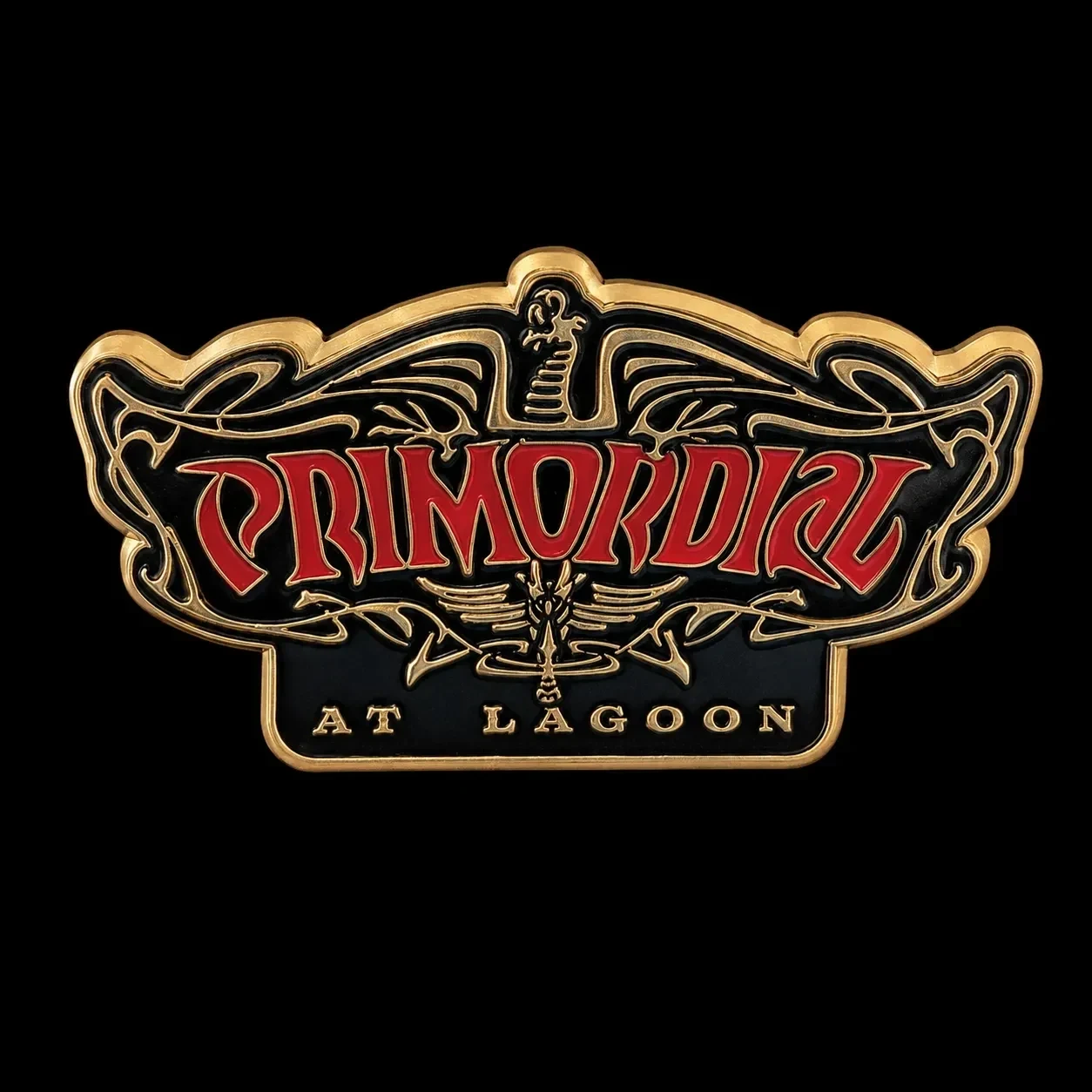 Primordial Logo (Gold & Red) amusement park pin