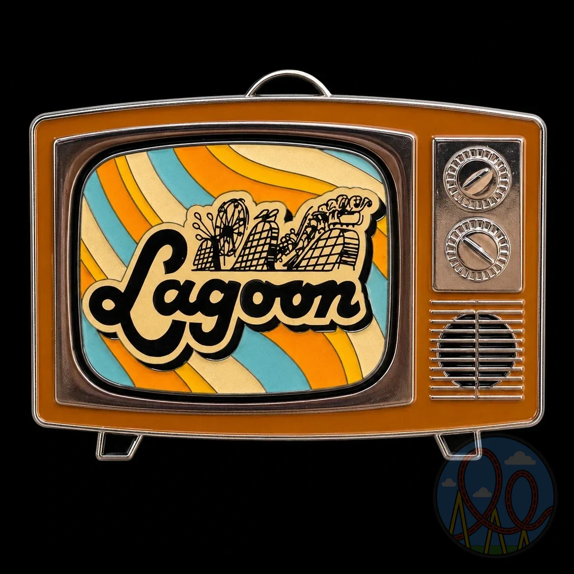 Lagoon – Retro Television amusement park pin