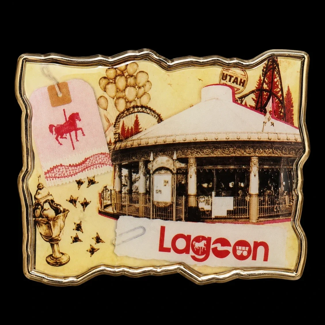 Lagoon – Vintage Entrance Collage amusement park pin