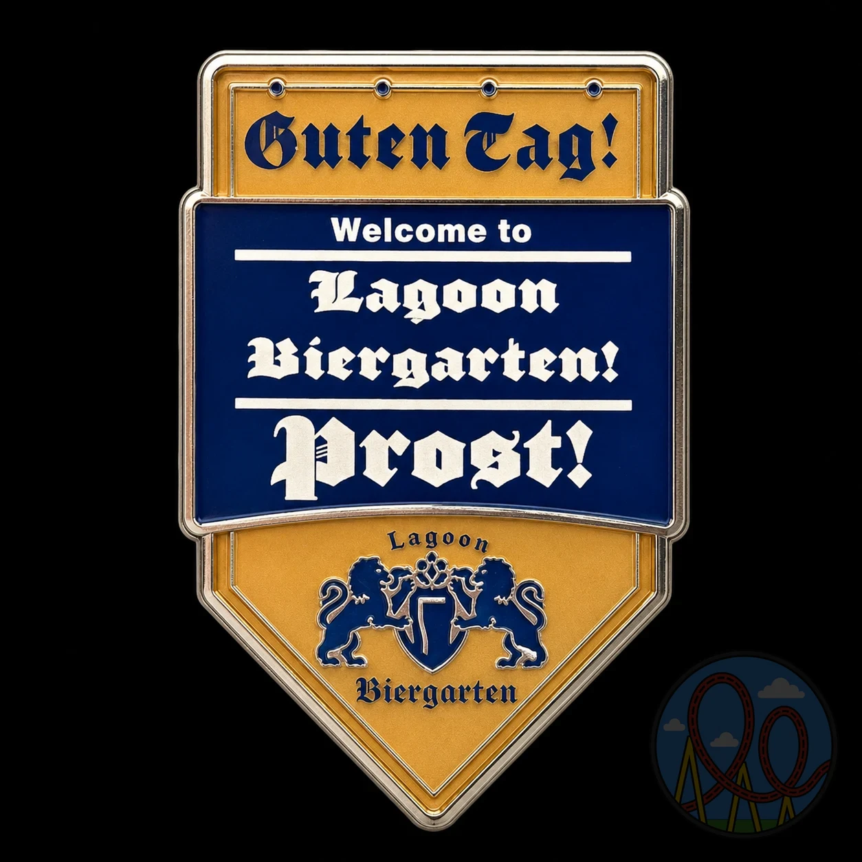Lagoon Biergarten – Welcome Sign amusement park pin