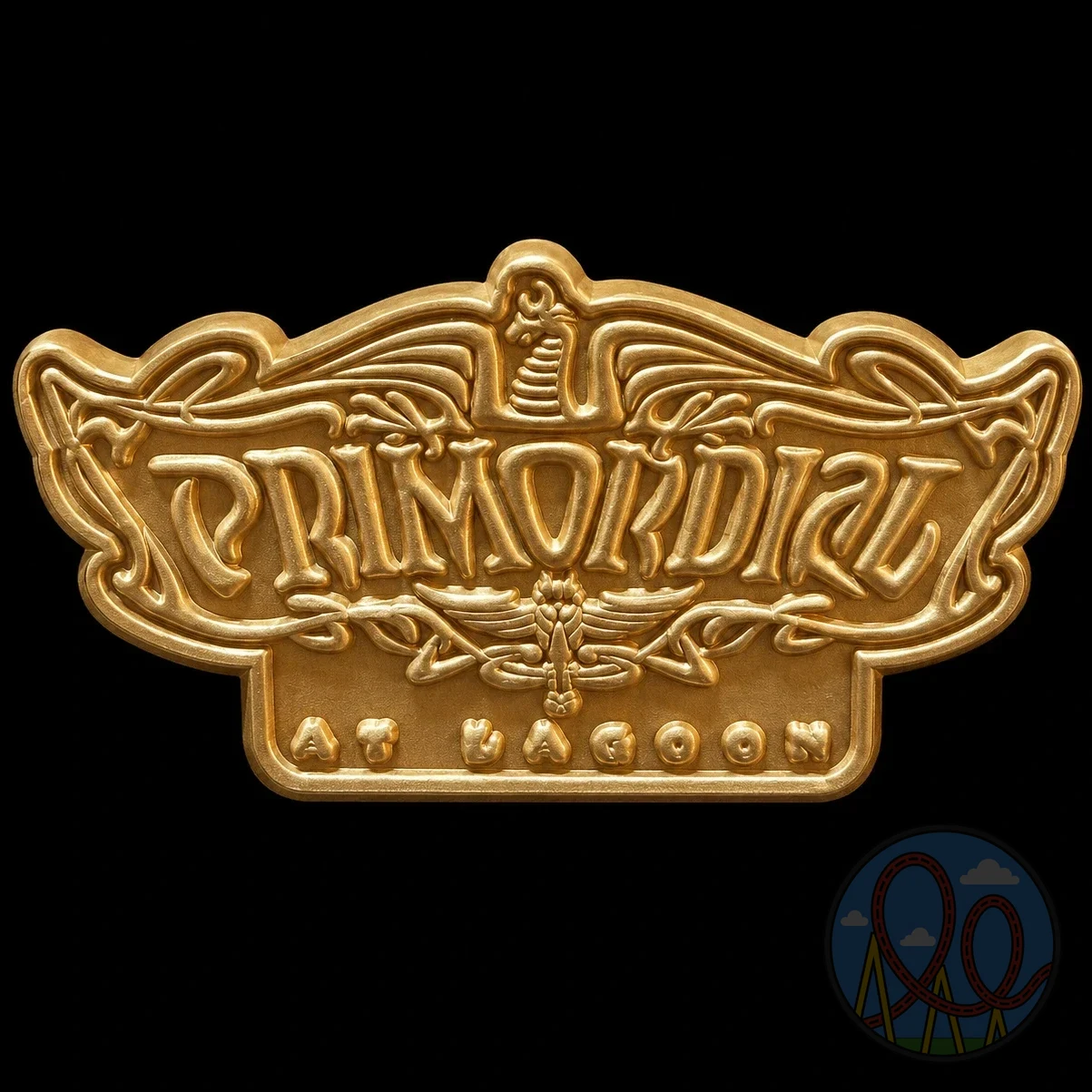 Golden Primordial amusement park pin