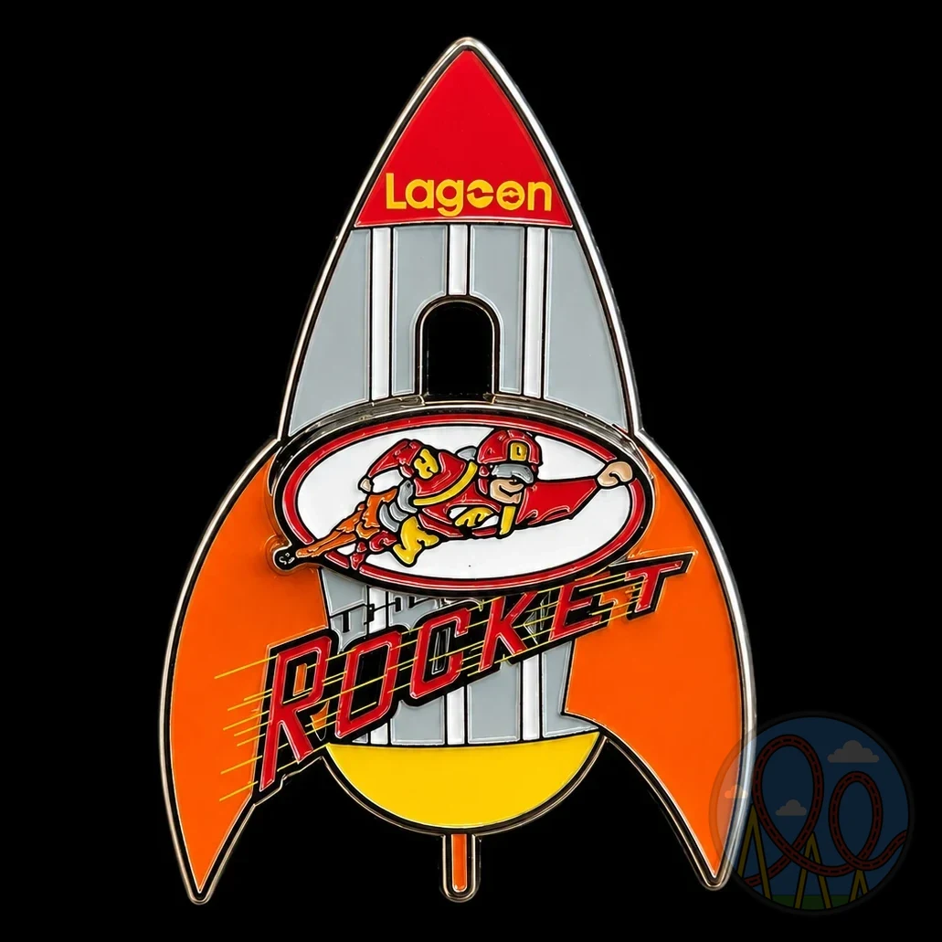 Rocket amusement park pin