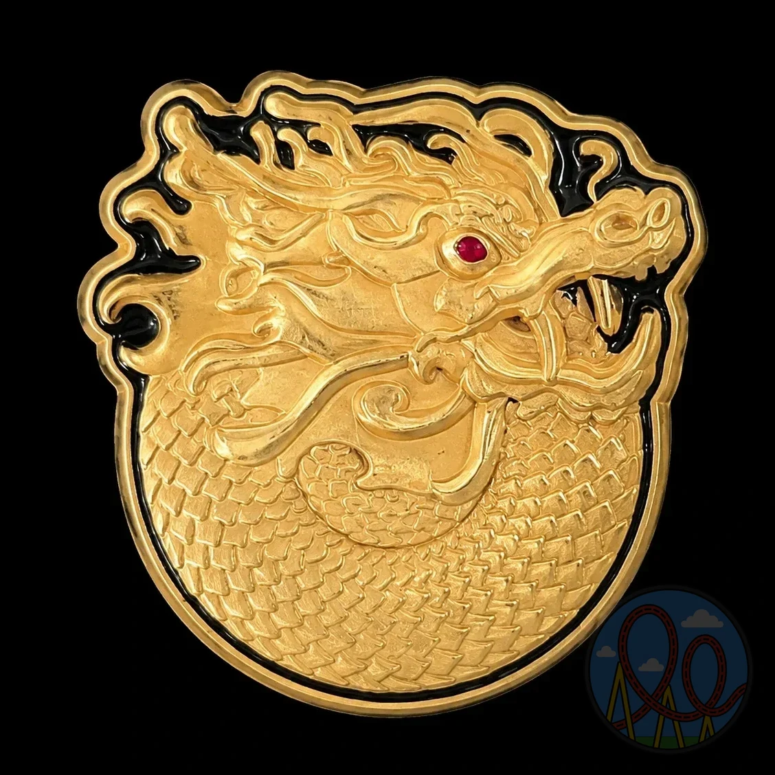 Primordial Gold Dragon amusement park pin