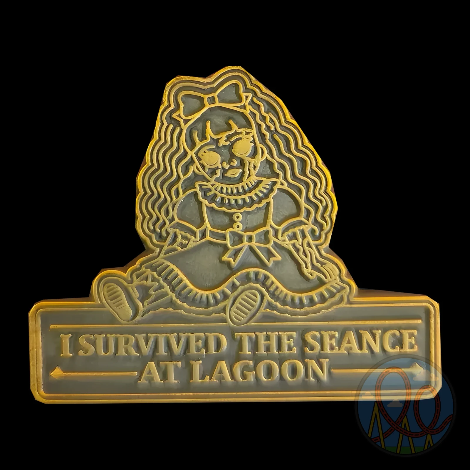 I Survived The Seance At Lagoon amusement park pin