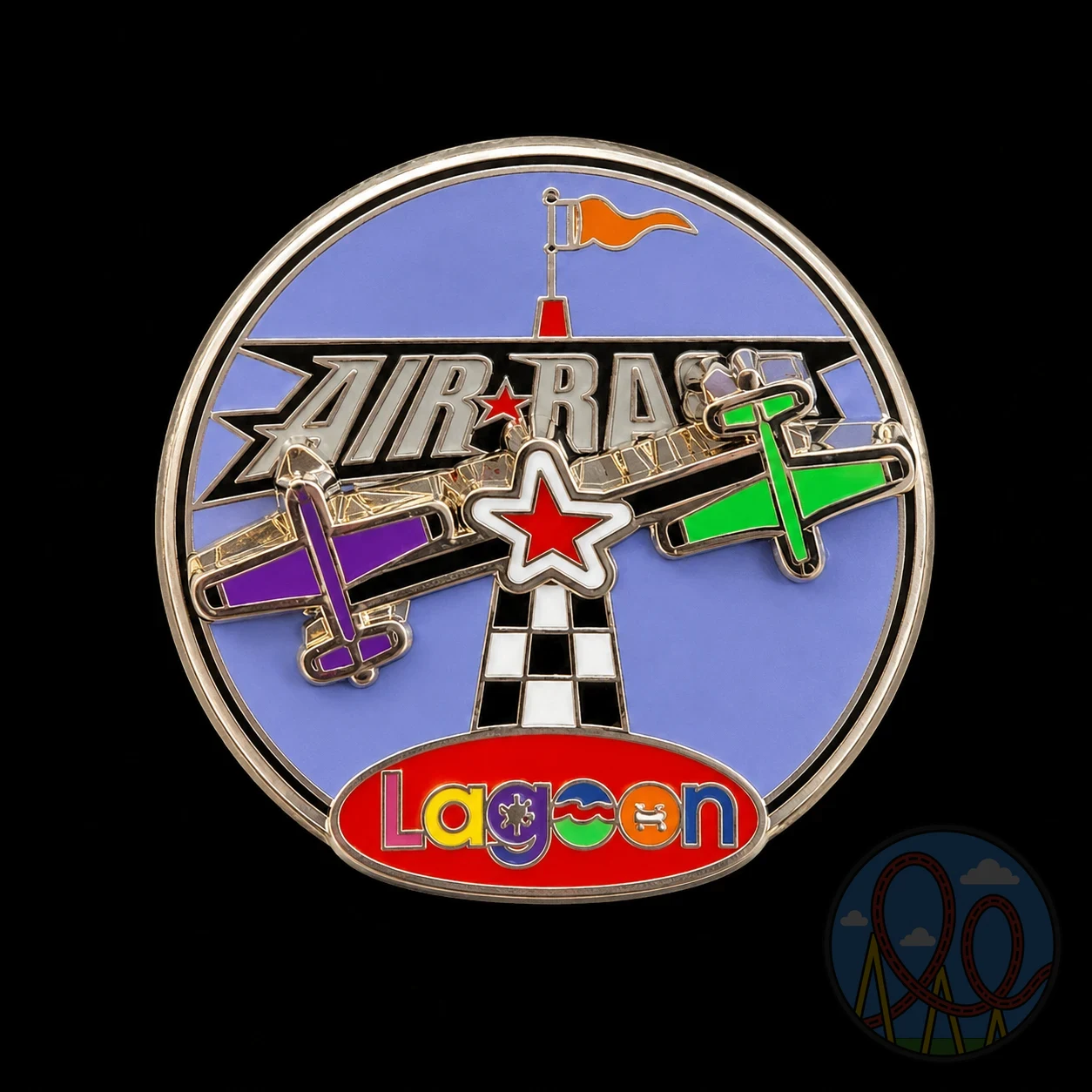 Air Race – Two Airplanes amusement park pin