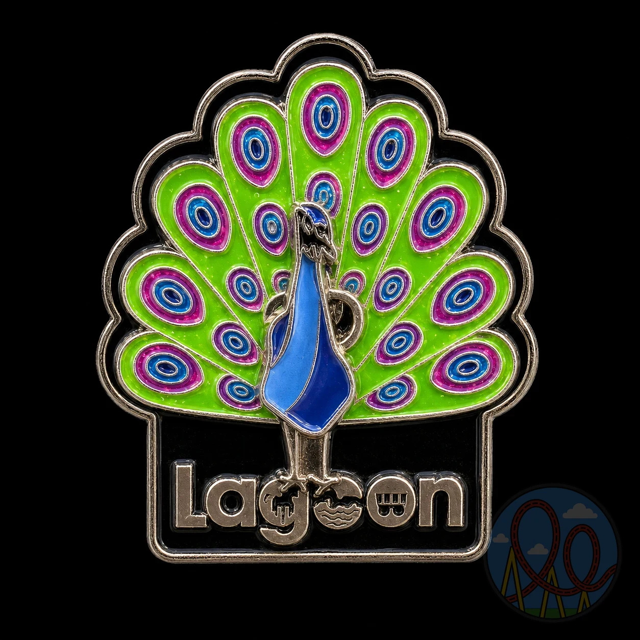 Lagoon Peacock amusement park pin