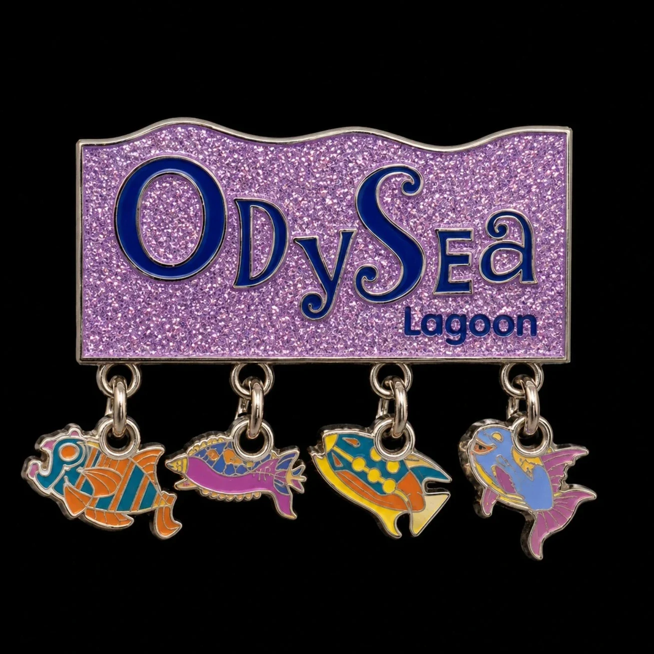 OdySea – Four Fish Dangle Pin amusement park pin