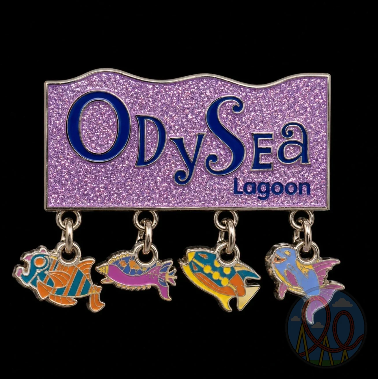 OdySea – Four Fish Dangle Pin amusement park pin