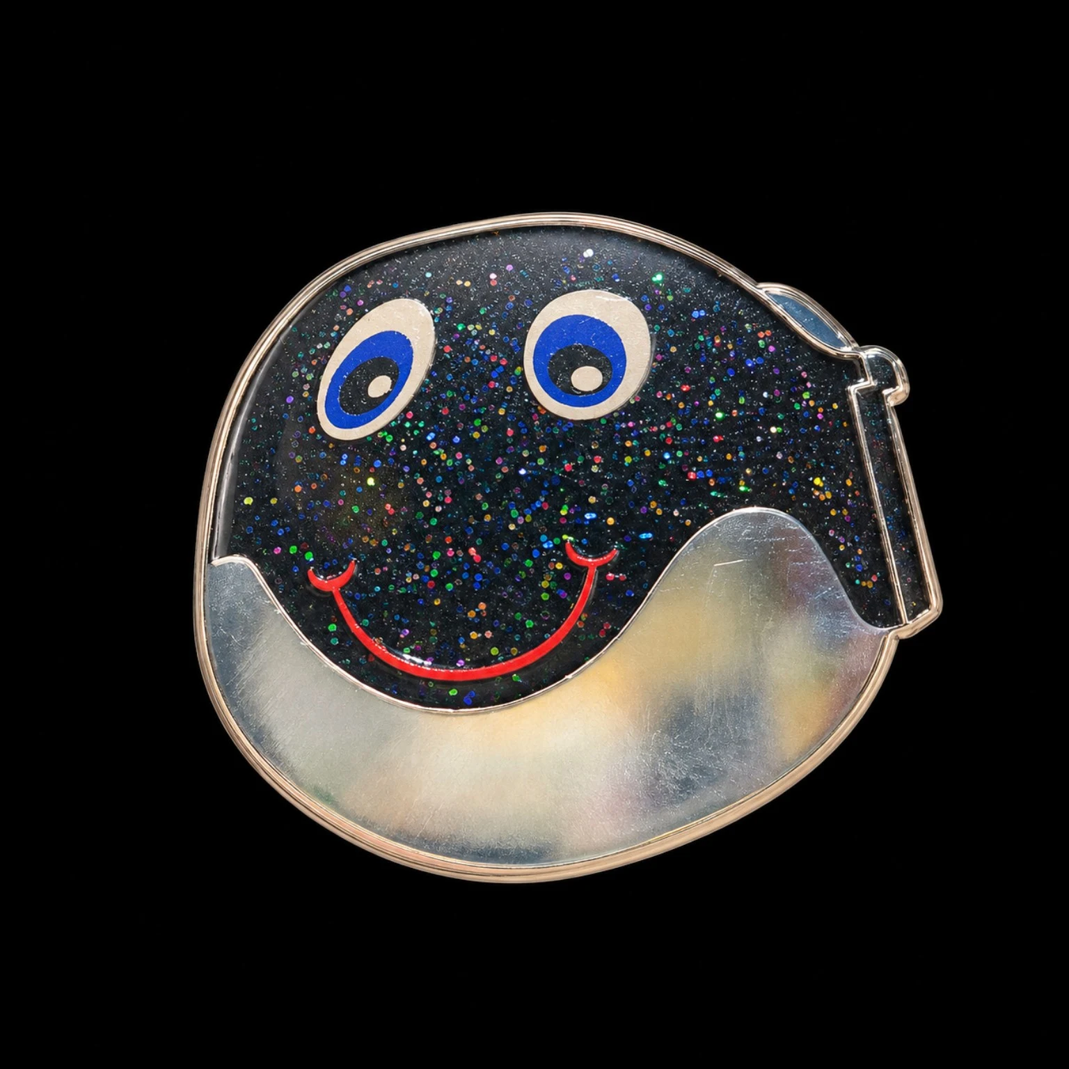 Lagoon – Black Glitter Bulgy The Whale amusement park pin