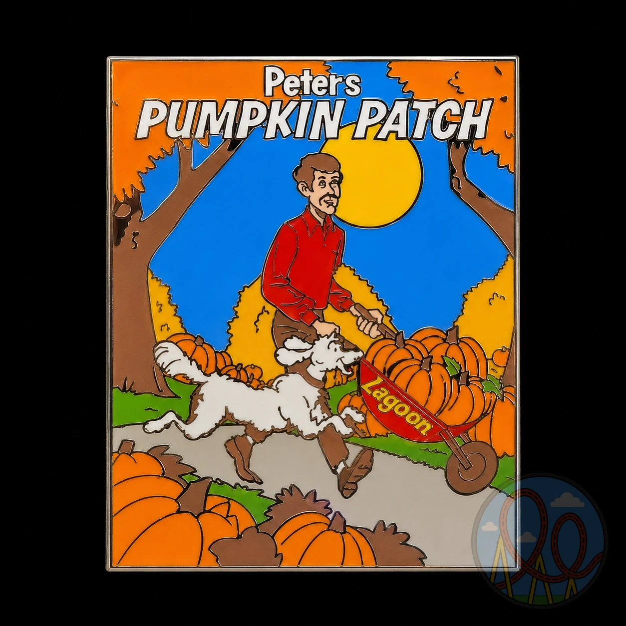 Peter’s Pumpkin Patch – Illustrated Scene amusement park pin