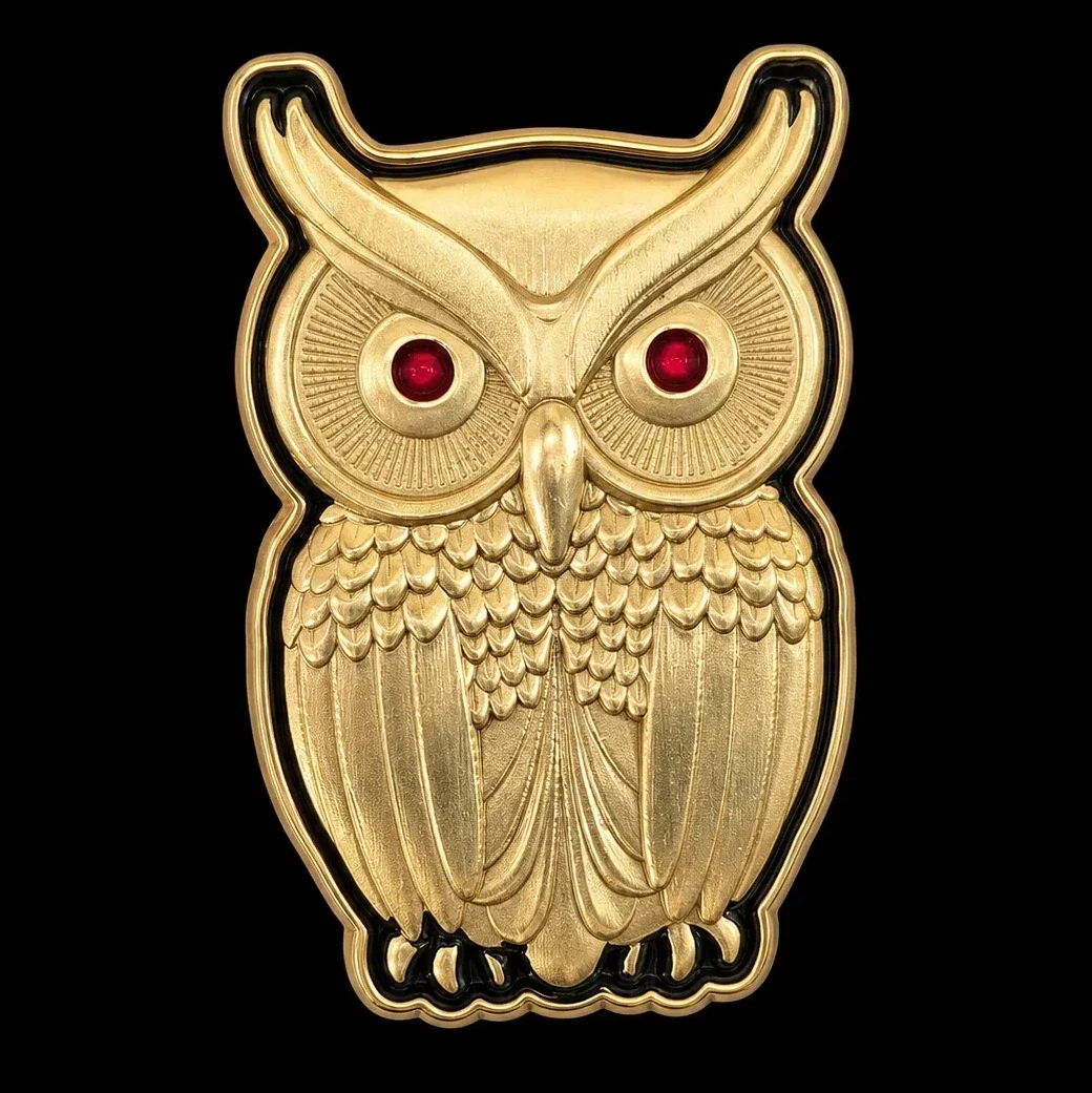 Primordial Gold Owl amusement park pin