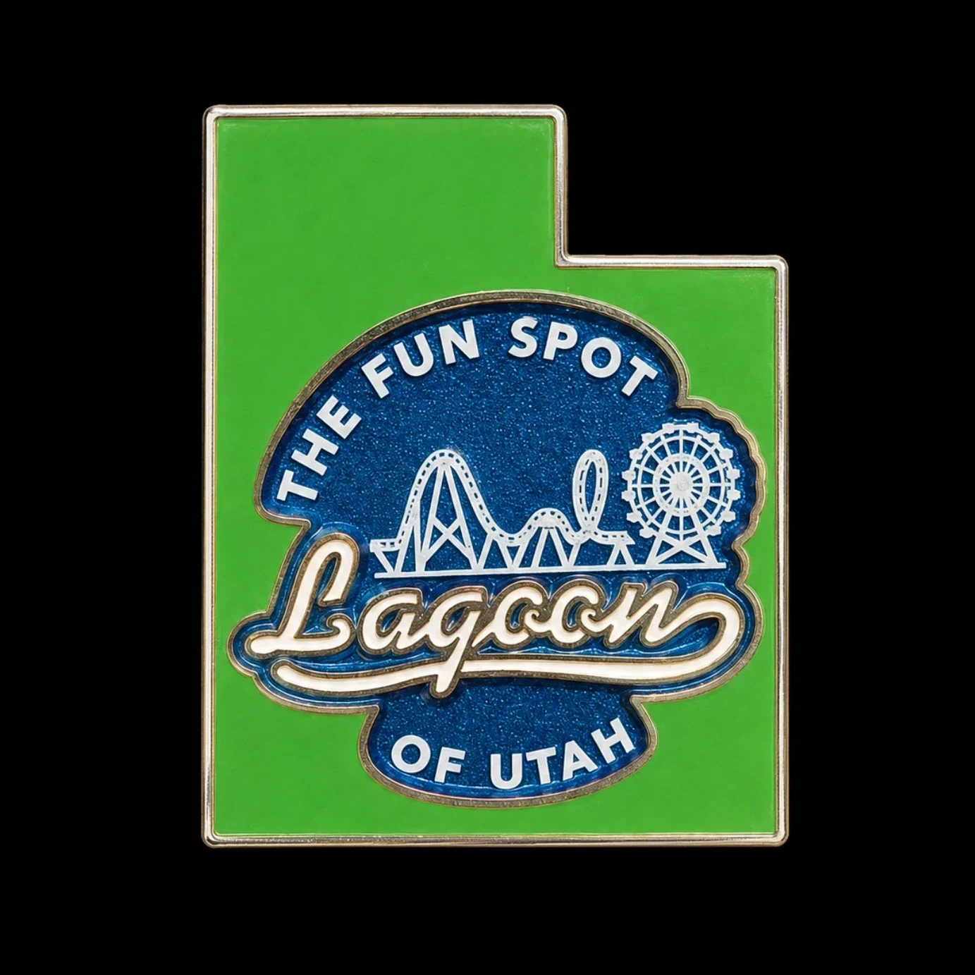 Lagoon – Utah The Fun Spot Logo (Green) amusement park pin