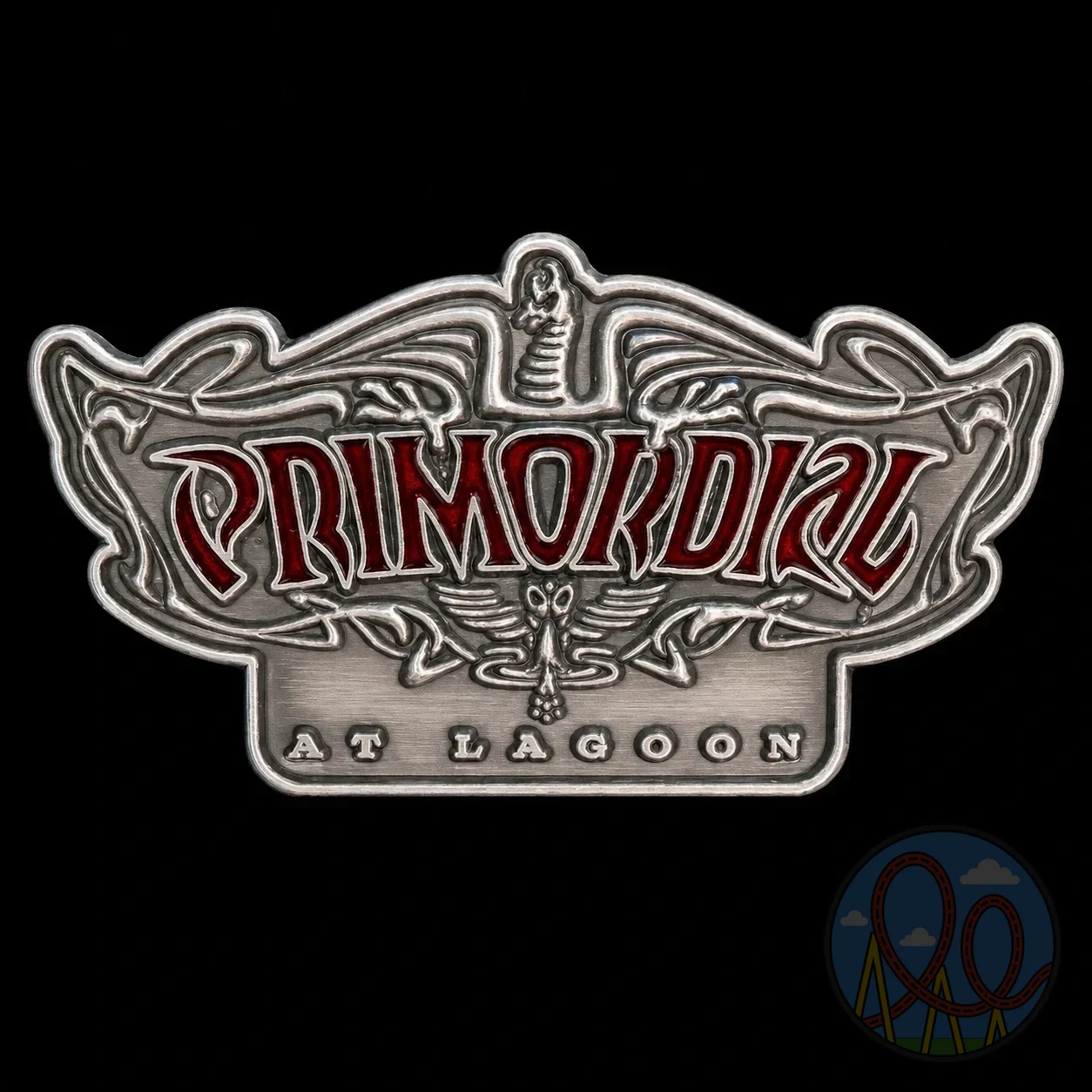 Primordial (Silver & Red) amusement park pin