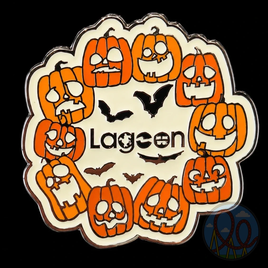 Lagoon Frightmares – Pumpkin Wreath amusement park pin