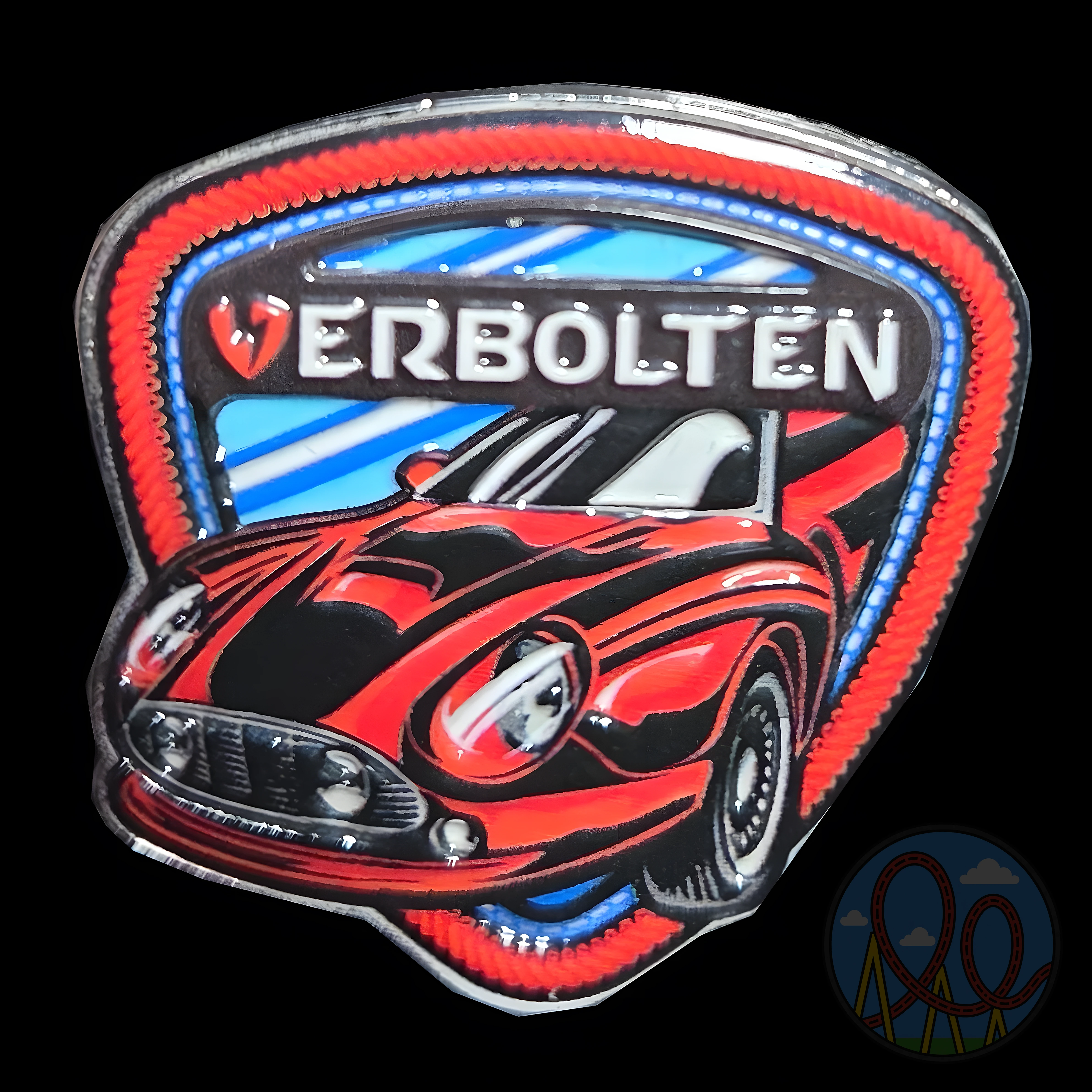 Verbolten Coaster Badge Pin