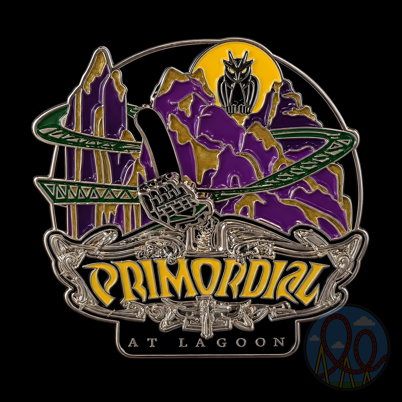Primordial – Mountain Scene amusement park pin