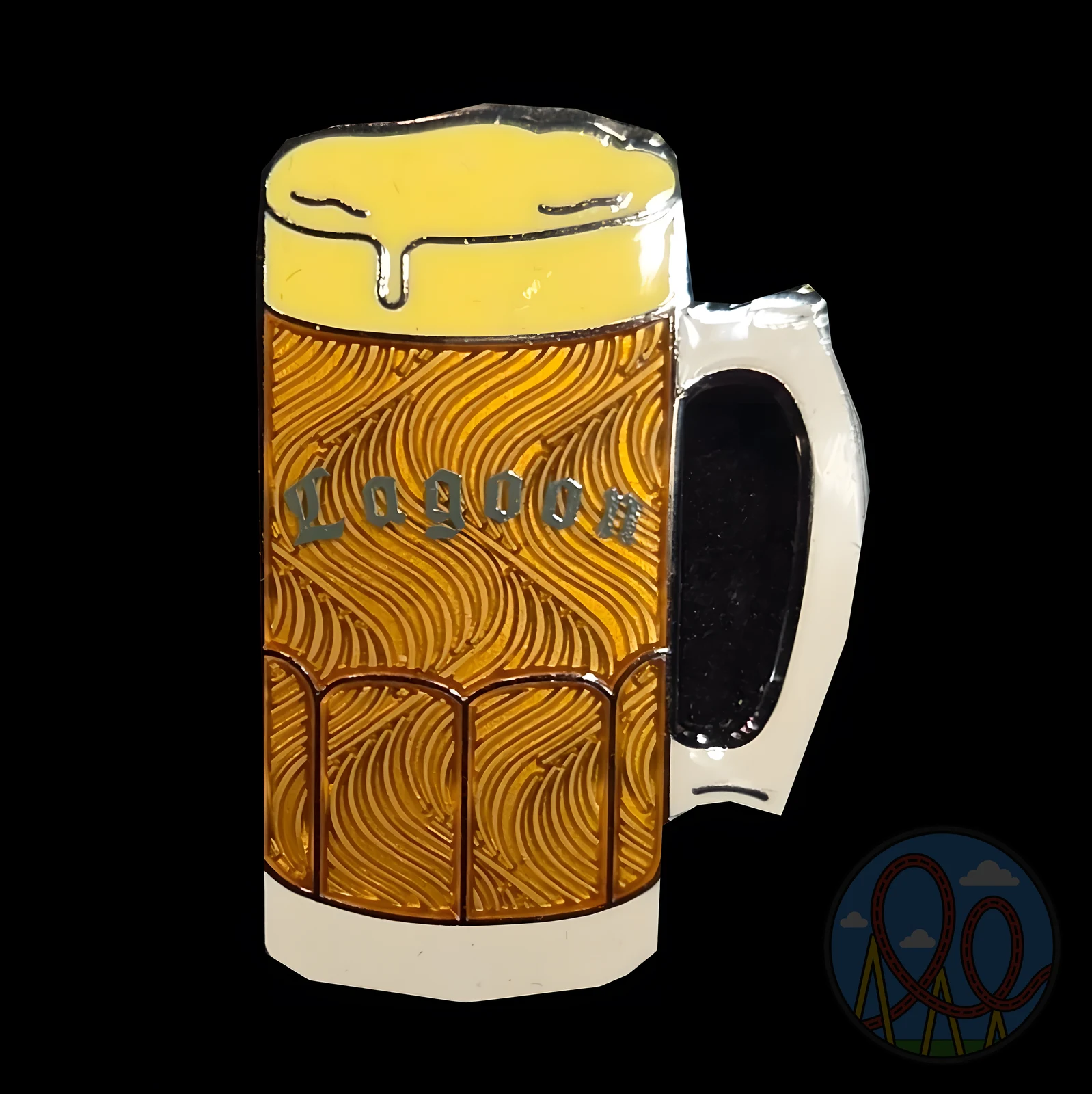 Lagoon Beer Mug amusement park pin