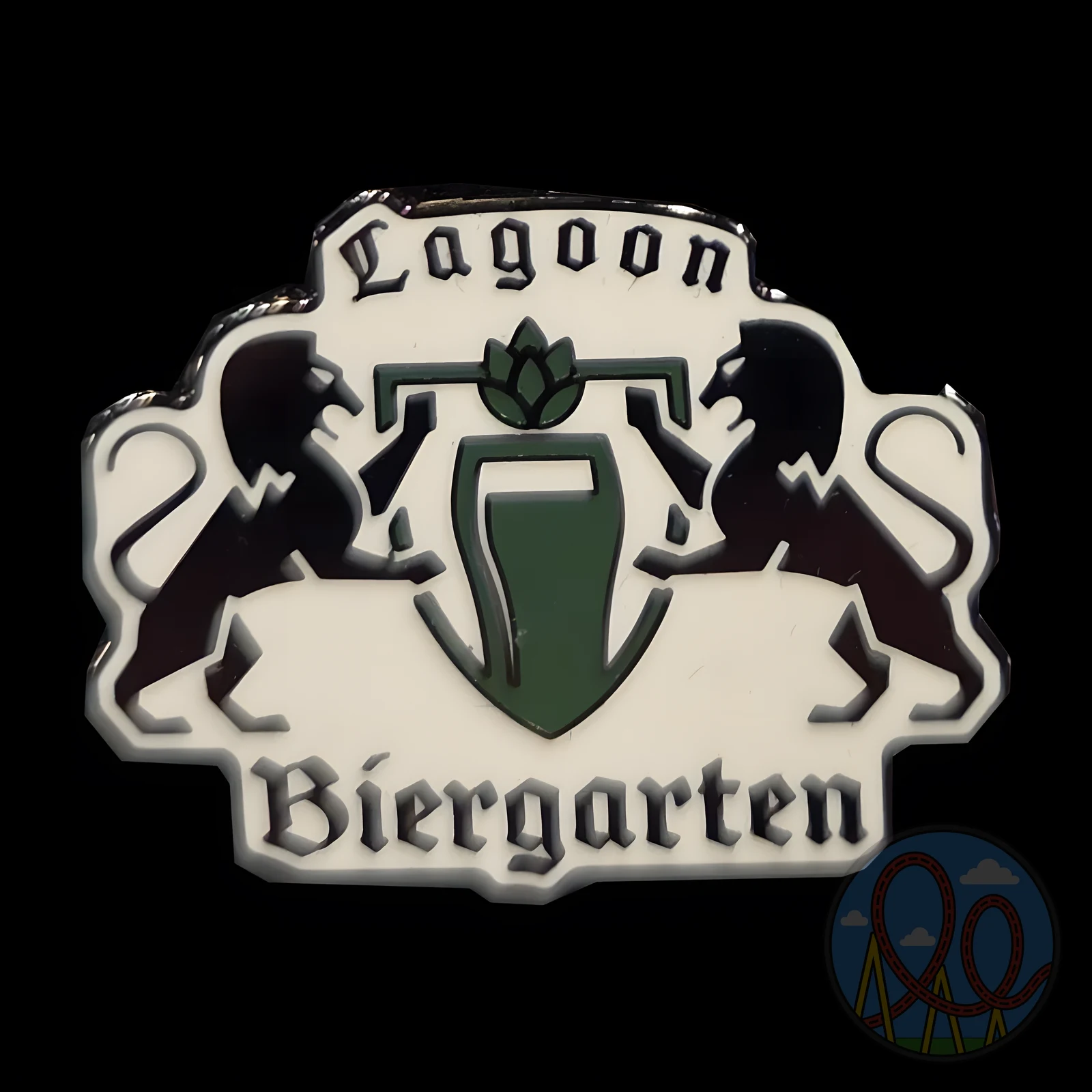 Lagoon Biergarten Logo amusement park pin