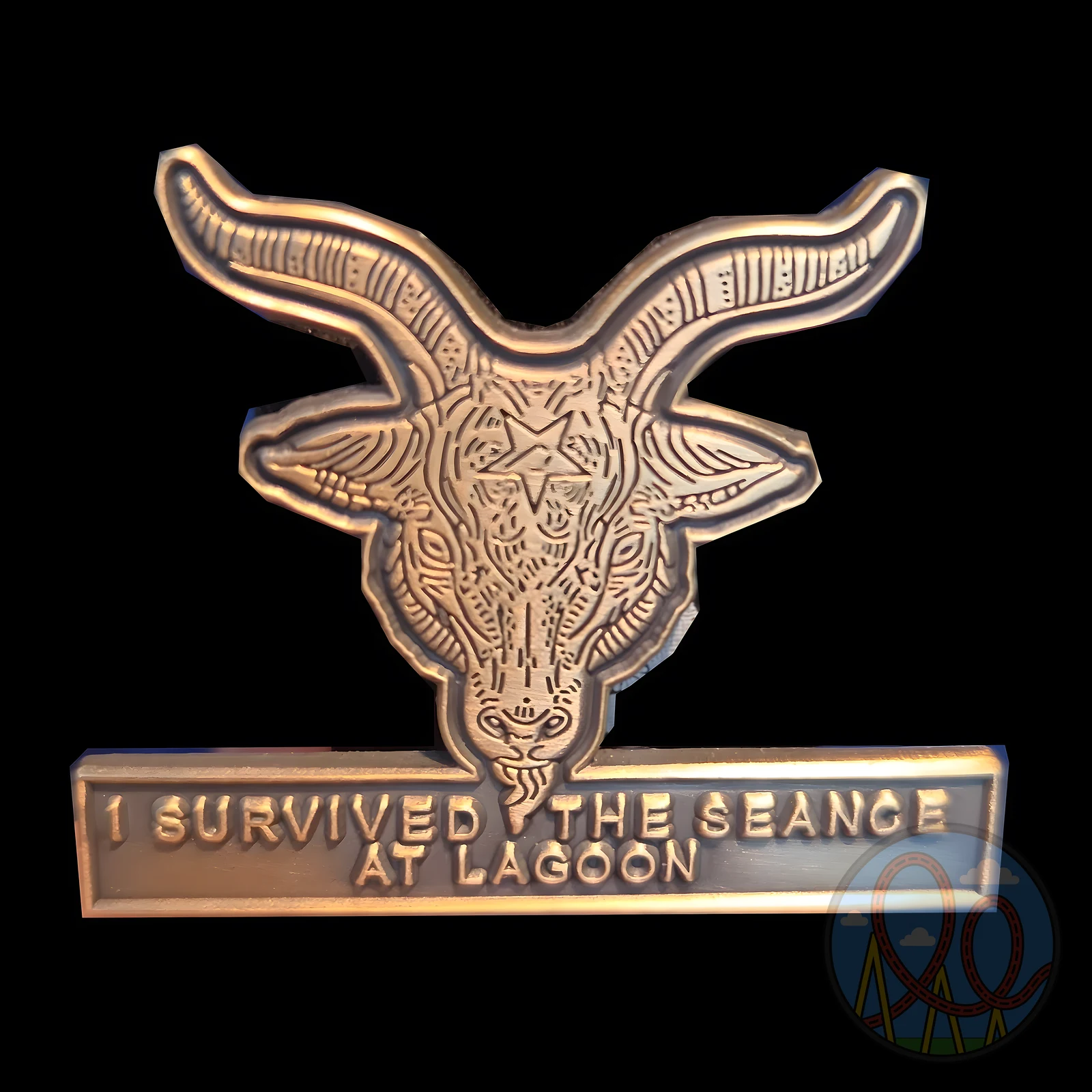I Survived The Seance At Lagoon amusement park pin