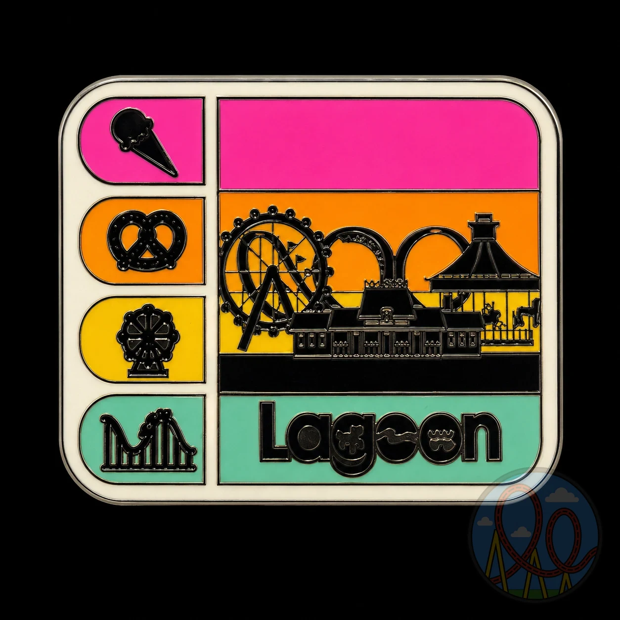 Lagoon – Attractions Grid amusement park pin