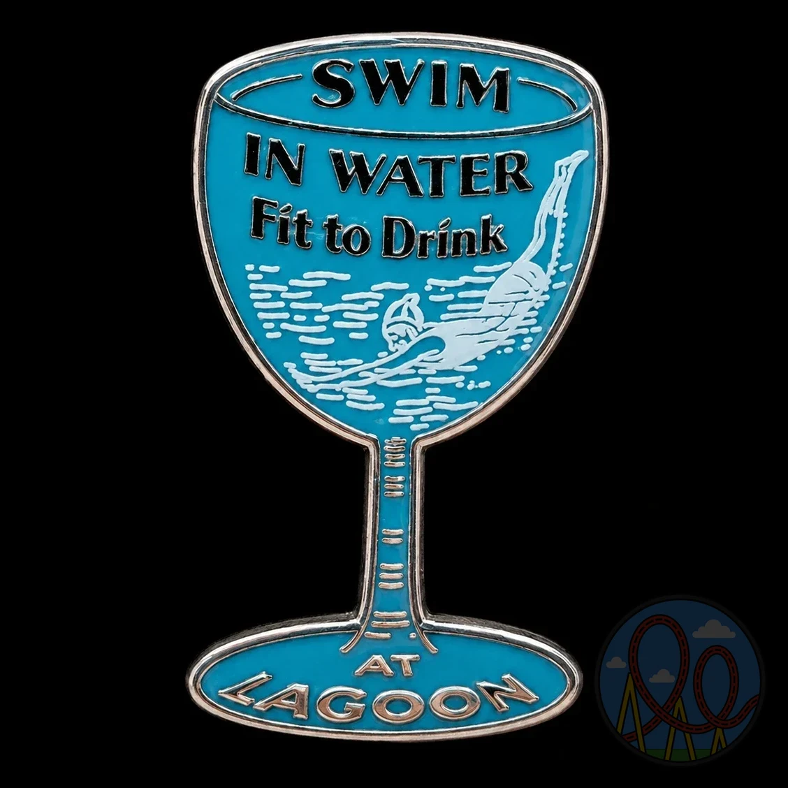 Lagoon – Swim in Water Fit to Drink amusement park pin